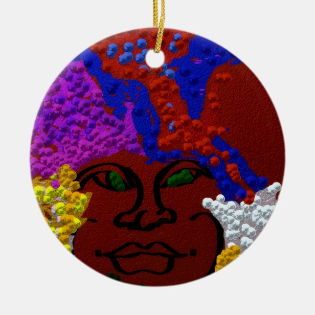 Young Woman in the Flower Mist Julgransprydnad Keramik (Framsidan)