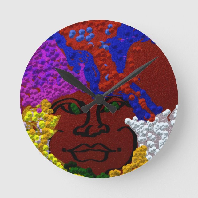 Young Woman in the Flower Mist Rund Klocka (Framsida)