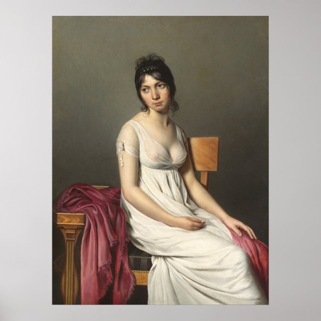Young Woman in White, Jacques-Louis David Fine Art Poster (Framsidan)