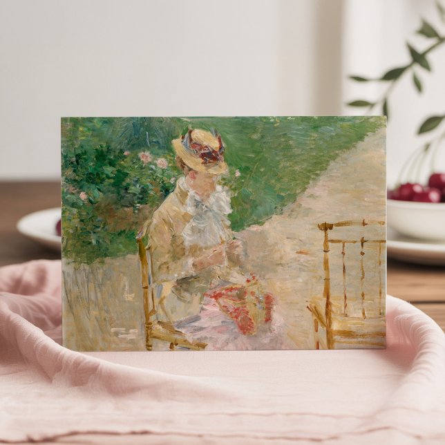 Young Woman Knitting | Berthe Morisot Kort (Skapare uppladdad)