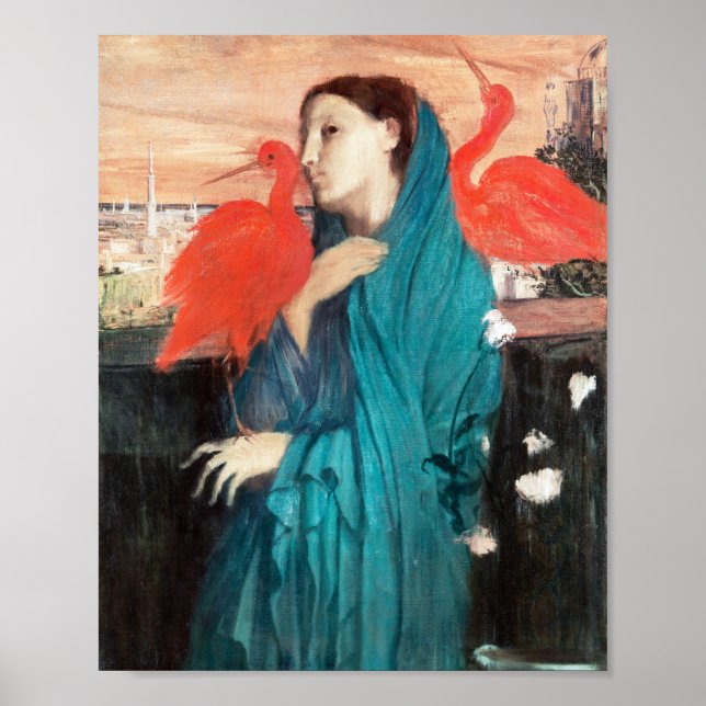 Young Woman med Ibis av Edgar Degas Poster (Framsidan)
