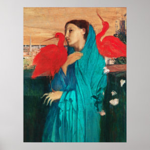 Young Woman med Ibis av Edgar Degas Poster