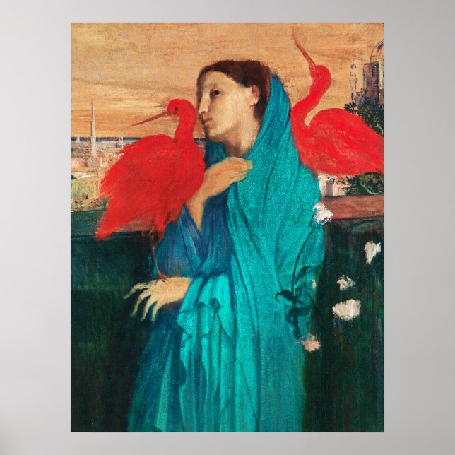 Young Woman med Ibis av Edgar Degas Poster (Framsidan)