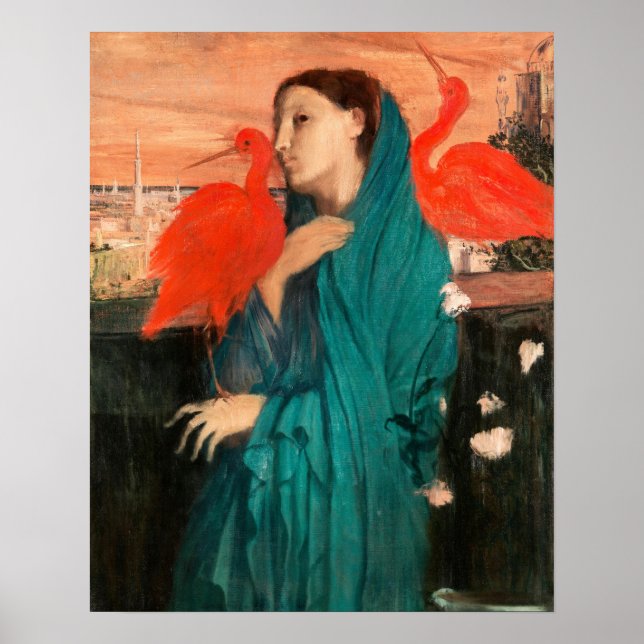 Young Woman med Ibis av Edgar Degas Poster (Framsidan)