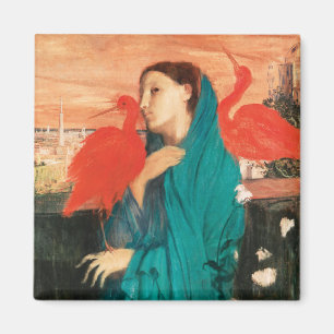 Young Woman med Ibis Fine Art av Edgar Degas Magnet
