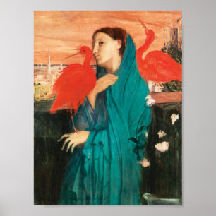 Young Woman med Ibis Fine Art av Edgar Degas Poster
