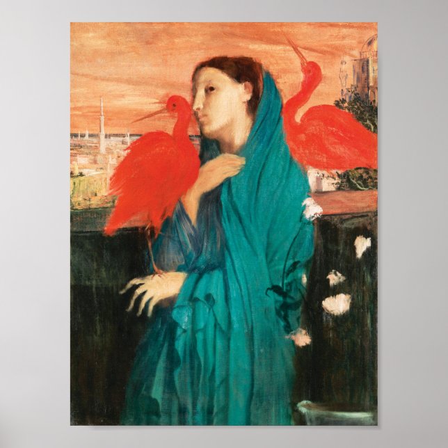 Young Woman med Ibis Fine Art av Edgar Degas Poster (Framsidan)