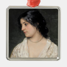 Young Woman med Pearl Necklace