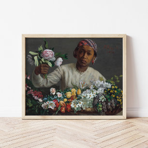 Young Woman med Peonies   é dé ric Bazille Poster