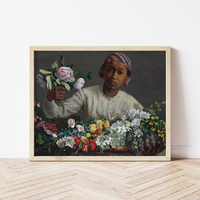 Young Woman med Peonies | é dé ric Bazille Poster (Skapare uppladdad)