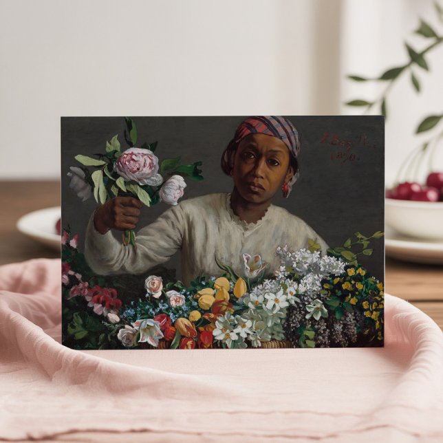 Young Woman med Peonies | é-é Kort (Skapare uppladdad)