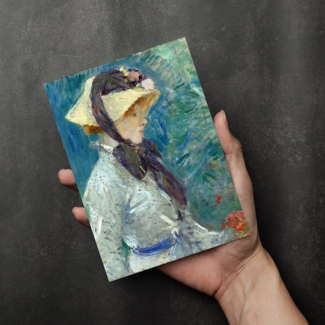 Young Woman med Straw Hat | Berthe Morisot Kort (Skapare uppladdad)