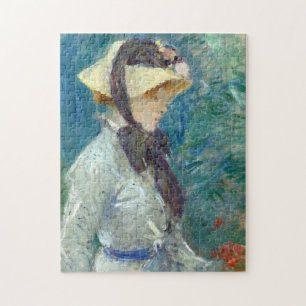Young Woman med Straw Hat Berthe Morisot Pussel