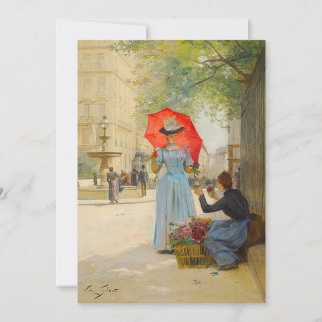 Young Woman med Umbrella | Victor Gabriel Gilbert (Framsida)