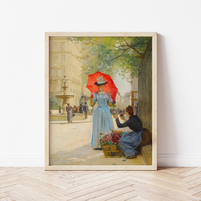 Young Woman med Umbrella | Victor Gabriel Gilbert Poster (Skapare uppladdad)