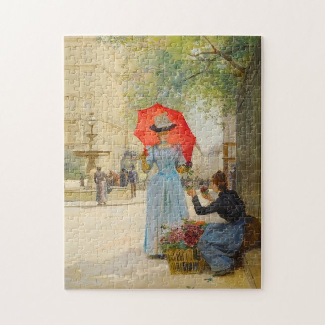 Young Woman med Umbrella | Victor Gabriel Gilbert Pussel (Vertikal)