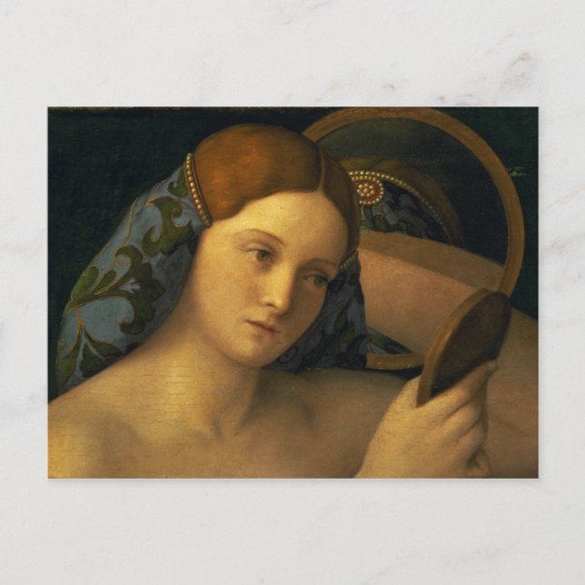 Young Woman på Toilet Vykort (Framsida)