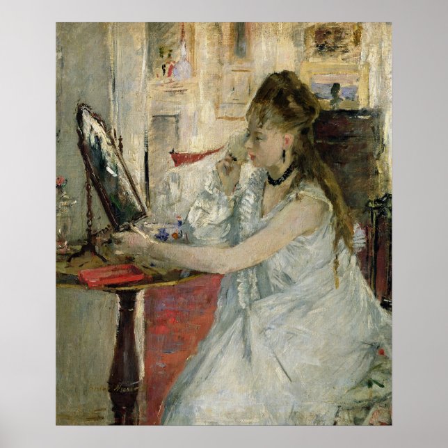Young Woman Powdering her Ansikte, 1877 Poster (Framsidan)