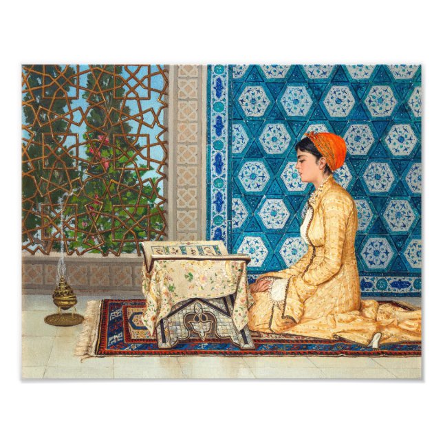 Young Woman Reading | Osman Hamdi Bey | Fototryck (Framsidan)