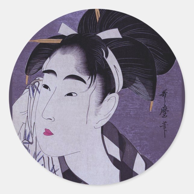 Young Woman Runt Klistermärke (Framsida)