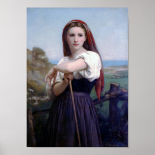 Young Woman Shepherdes, Bouguereau Poster