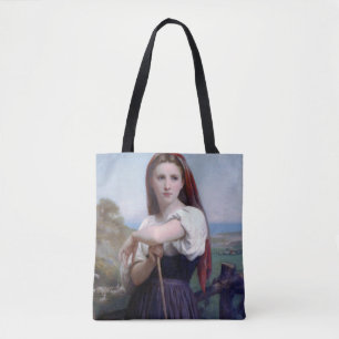 Young Woman Shepherdes, Bouguereau Tygkasse