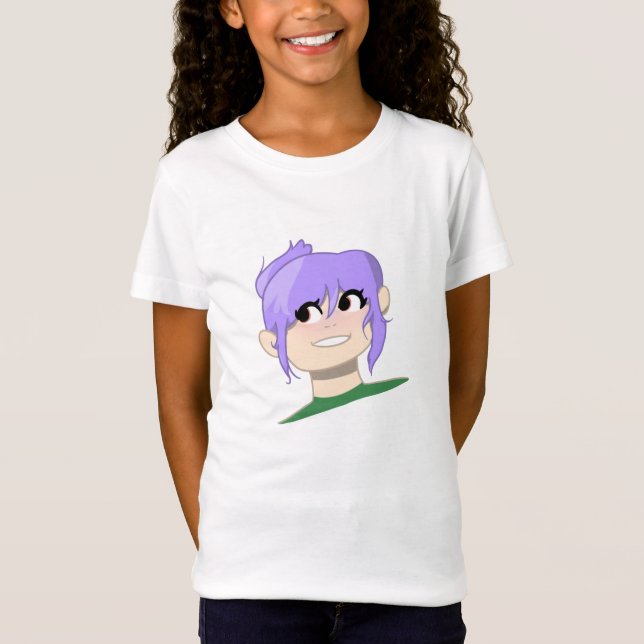Young Woman Tecknad T Shirt (Framsida)