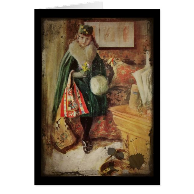 Young Woman Traveler Hälsningskort (Framsidan)