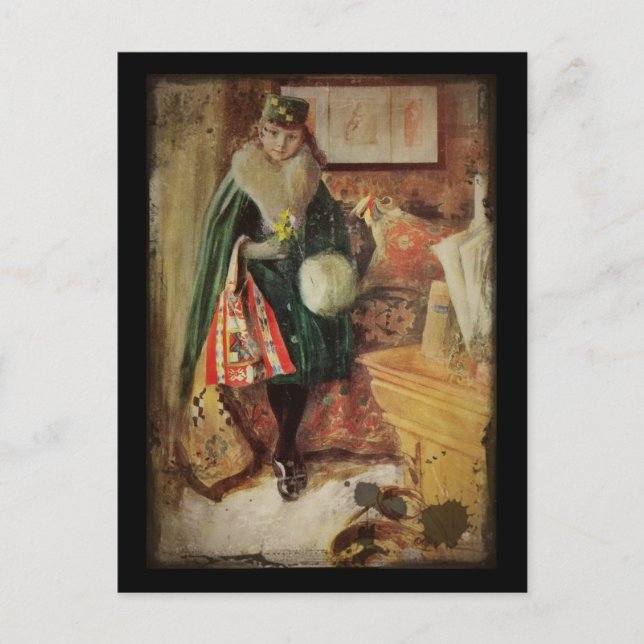 Young Woman Traveler Vykort (Framsida)