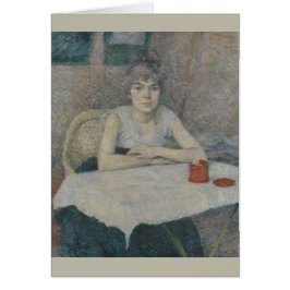 Young Woman vid Bord av Henri Toulouse-Lautrec Hälsningskort