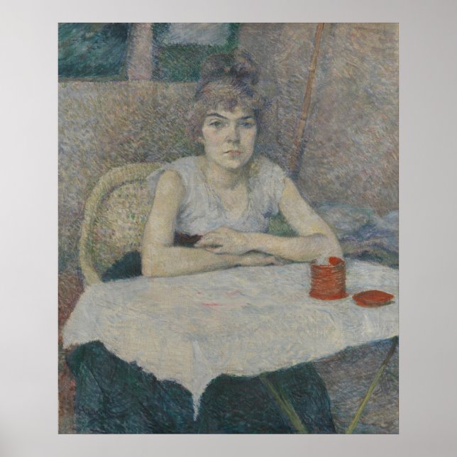 Young Woman vid Bord Toulouse-Lautrec Poster (Framsidan)