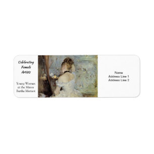 Young Woman vid Spegel av Berthe Morisot Returadress Etikett