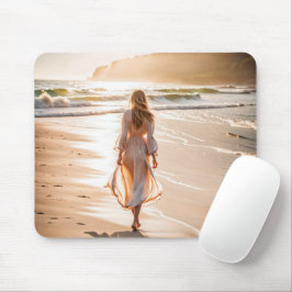 Young Woman Walking the Beach Musmatta
