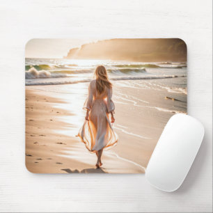 Young Woman Walking the Beach Musmatta