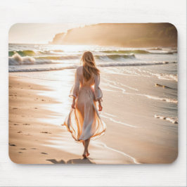 Young Woman Walking the Beach Musmatta