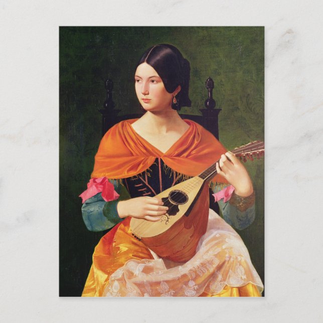 Young Woman with a Mandolin, 1845-47 Vykort (Framsida)