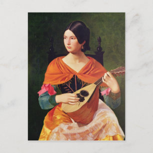 Young Woman with a Mandolin, 1845-47 Vykort