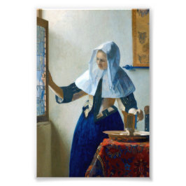 Young Woman with a Water Pitcher by Vermeer Fototryck
