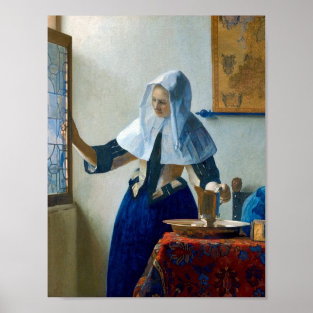 Young Woman with a Water Pitcher by Vermeer Poster (Framsidan)