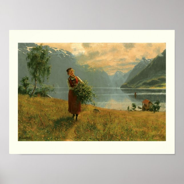 Young Woman with Birch Branches Poster (Framsidan)