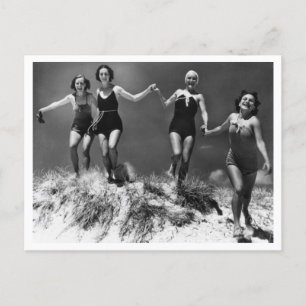 Young Women Sand Dune Photography 1935 Vykort