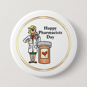 Younger Female Pharmacist Button Knapp