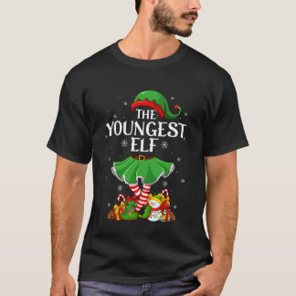 Youngest Elf Christmas Family Elf Squad Xmas Girls T Shirt