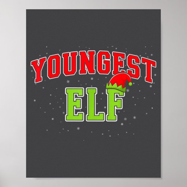 Youngest Elf Christmas Family Matching Group Xmas  Poster (Framsidan)