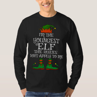 Youngest Elf-familjen Matching Fläny jul T Shirt