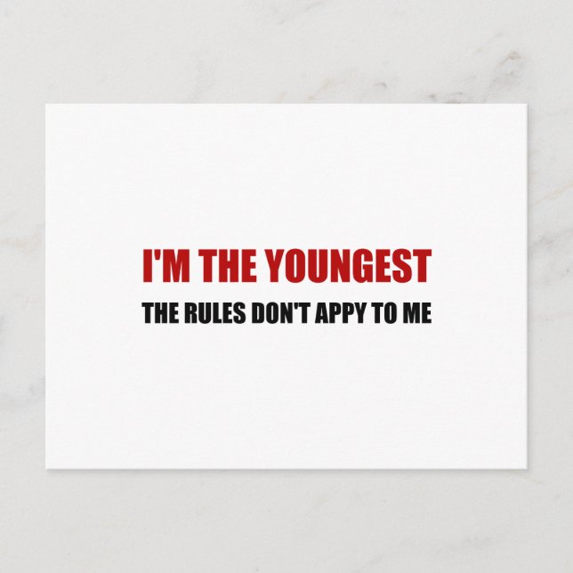 Youngest Regler dont Apply Vykort (Framsida)