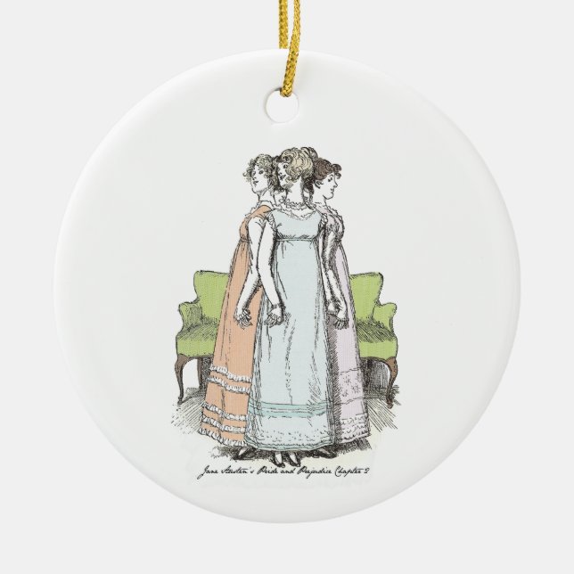 Youngest & Tallest - Jane Austen Pride & Prejudice Julgransprydnad Keramik (Framsidan)