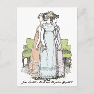 Youngest & Tallest, Jane Austen Pride & Prejudice Vykort