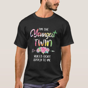Youngest Twin Syskon Birthday Funny Twillingars Ma T Shirt