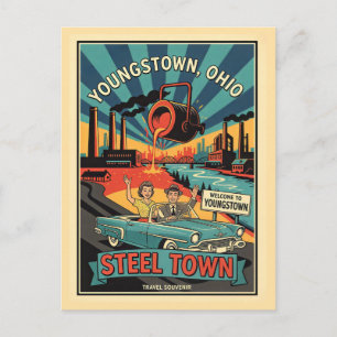 Youngstown OH – Ståltown Retro 1950-tal Vykort